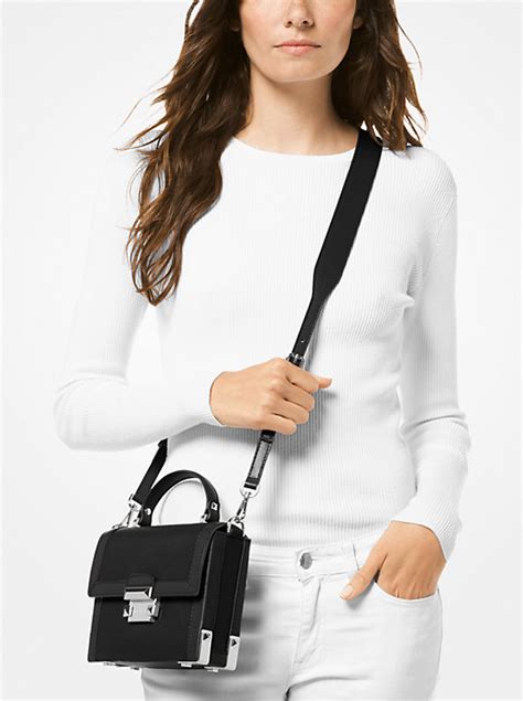 michael kors gürteltasche jayne|Jayne Small Pebbled Leather Trunk Bag .